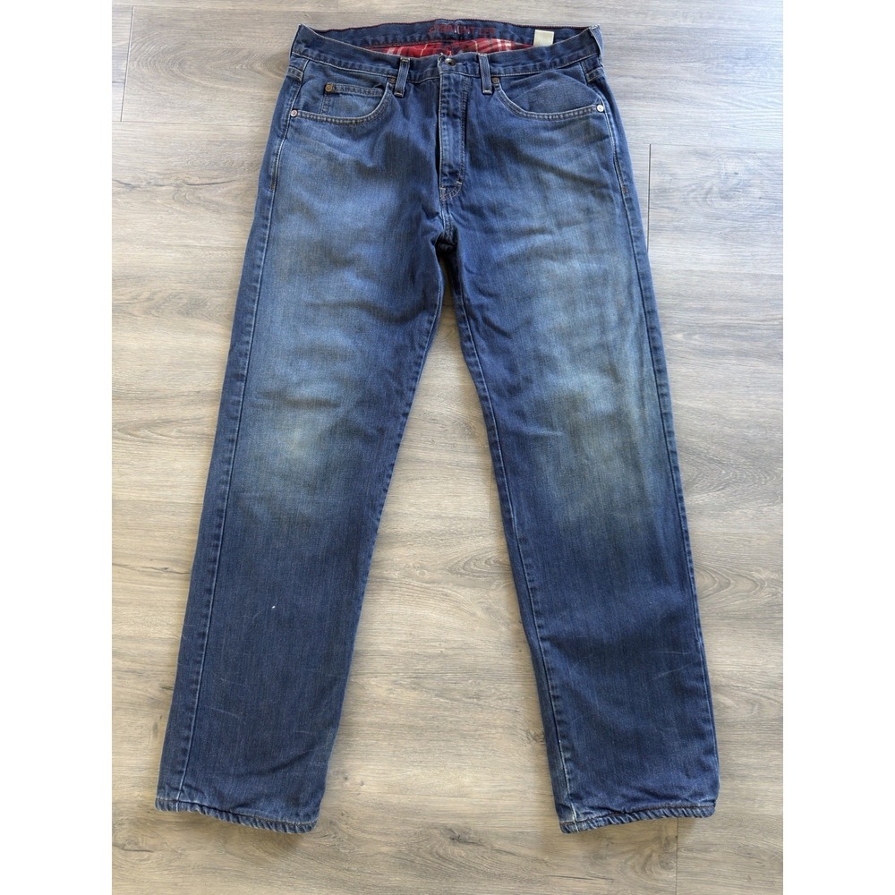 Men's Flannel Lined Straight Leg Denim Blue Jeans Size 32x32 Warm Winter Outdoor